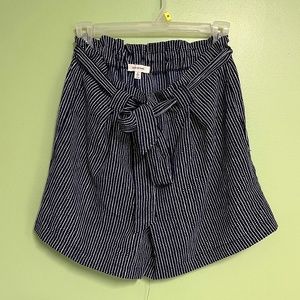 Max Studio Navy Tie Shorts